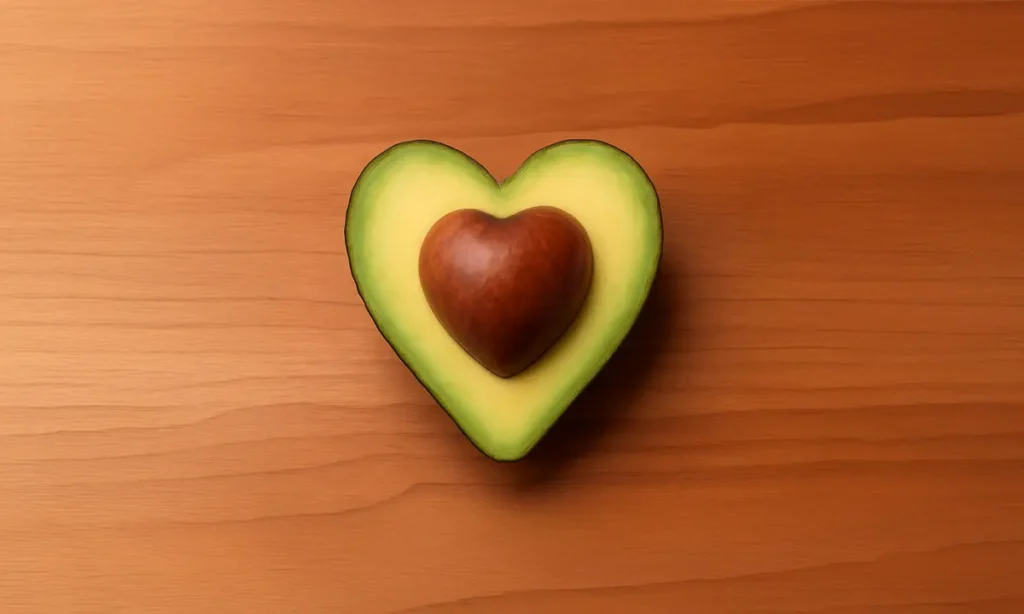 An image from Health peak guide website - avacado in heart shape
